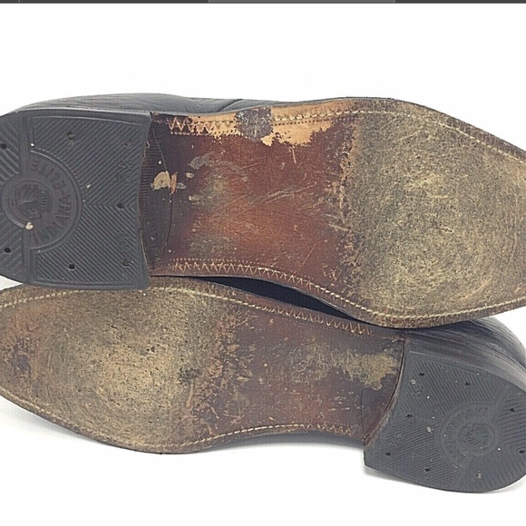 Mens Black Slip On Leather Elevator Shoe 10 Tassel - Picture 7 of 7